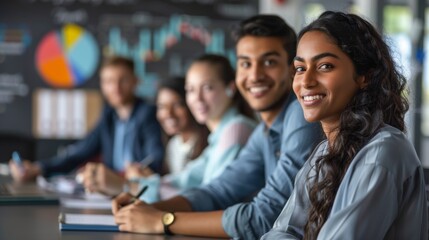 Obraz premium Success, pride, and diversity for office-based startup team. Leadership, coaching, and women mentor train staff. Working together in strategy and planning meetings