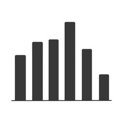 Silhouette Infographic bar graph growth 2D object black color only