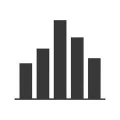 Silhouette Infographic bar graph growth 2D object black color only
