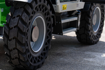 Innovative airless non-pneumatic tire close up