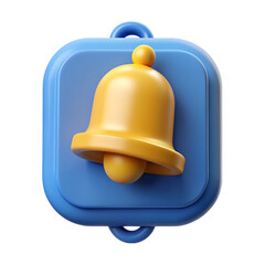Fototapeta premium 3d notification bell icon set isolated on transparent background 3d render yellow ringing bell