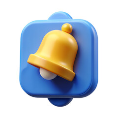 Fototapeta premium 3d notification bell icon set isolated on transparent background 3d render yellow ringing bell