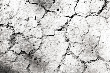 Texture soil dry crack background pattern of drought lack of water of nature white black old broken.