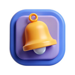 Fototapeta premium 3d notification bell icon set isolated on transparent background 3d render yellow ringing bell