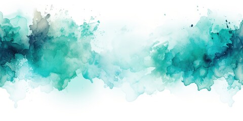 Teal splash banner watercolor background for textures backgrounds and web banners texture blank empty pattern with copy space for product design