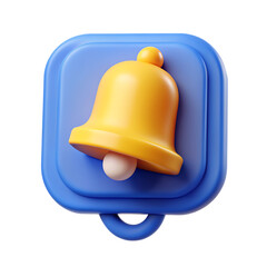 Fototapeta premium 3d notification bell icon set isolated on transparent background 3d render yellow ringing bell
