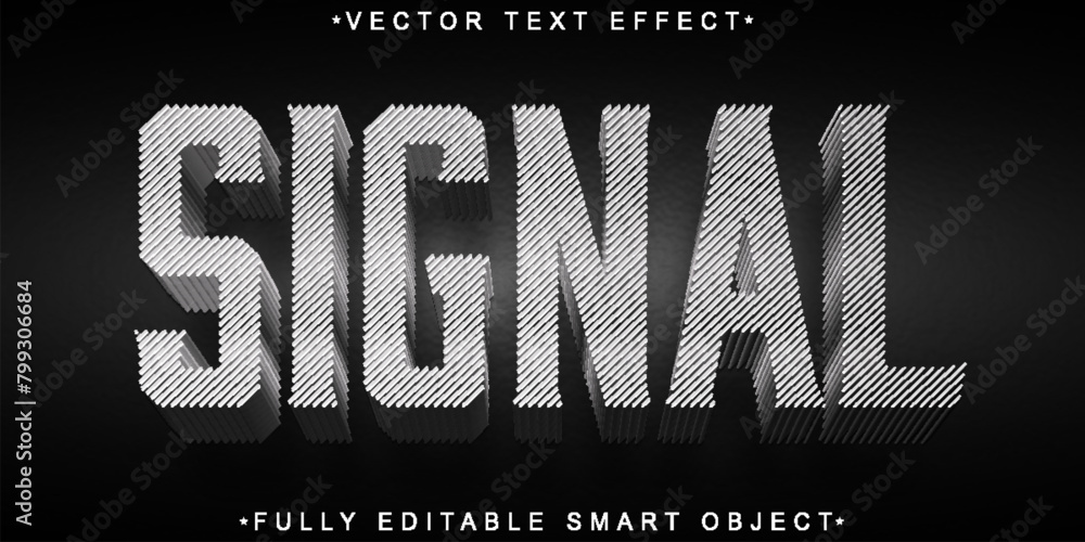 Aufkleber signal vector fully editable smart object text effect