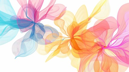 Fototapeta premium Vibrant Floral Art on White Background Generative AI