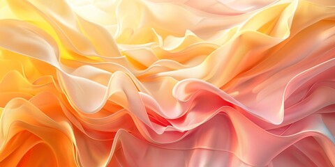 Obraz premium Sunrise symphony abstract, soft yellow and pale orange geometric shapes for a gentle background