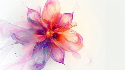 Obraz premium Vibrant Floral Pattern on White Background Generative AI