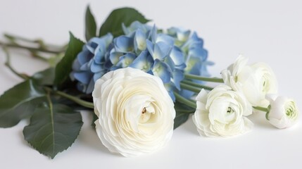 Fototapeta premium Beautiful Floral Arrangement on White Background Generative AI
