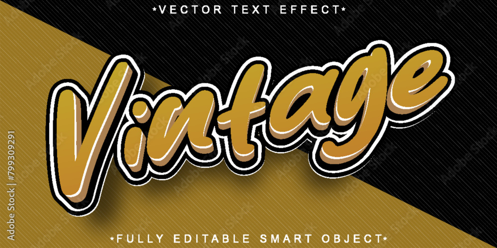 Poster brown vintage vector fully editable smart object text effect