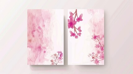 Spring Floral Wedding Invitation with Watercolor Texture Generative AI