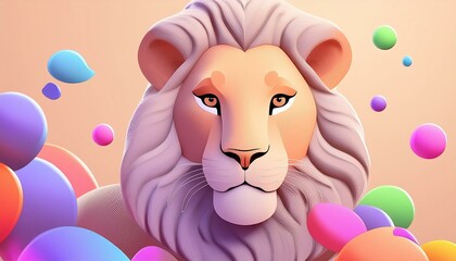 Naklejka premium lion, illustration, art, graphic, design, cool, designer, Generative AI
