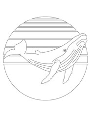 Dolphin Coloring Page. Aquatic Animal Coloring Page for Kids Who Love Underwater Sea Animals, Marine Life, and Sea Life
