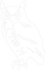 great horned owl outline