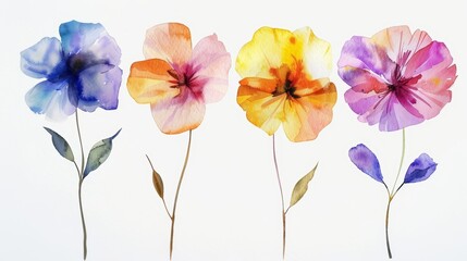 Vibrant Floral Pattern on White Background Generative AI