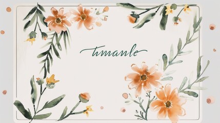 Watercolor Wildflower Thank You Card Design Generative AI