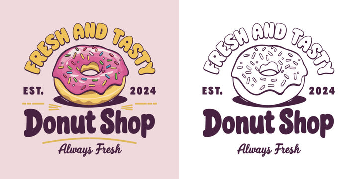 fresh and tasty donut shop, 2024 National Doughnut Day vector design