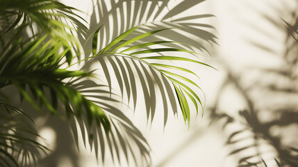 Gentle Palm Reflection: Peaceful Palm Tree Leaves with Delicate Aesthetic