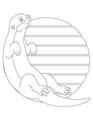 Otter Coloring Page. Aquatic Animal Coloring Page for Kids Who Love Underwater Sea Animals, Marine Life, and Sea Life
