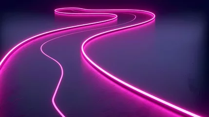 Fotobehang Neon Glow Pathway in Dark Ambience © Artistic Visions