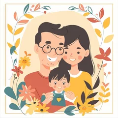 Fotobehang Together as One: A Vibrant Tapestry of Modern Family Life © XanRus