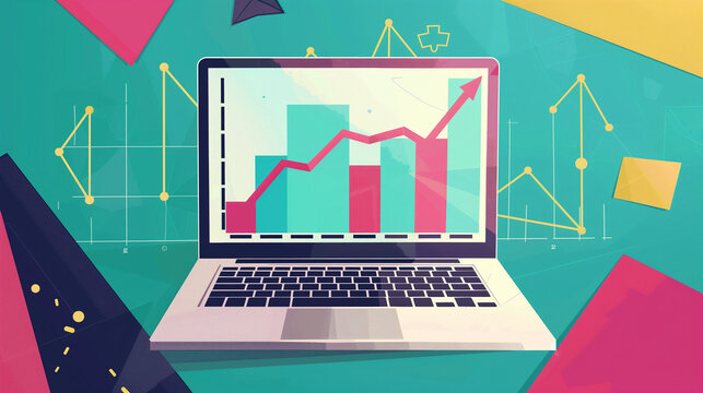 Graphic design, website traffic, increase, visitors, growth, analytics, data visualization, bar chart, line graph, user engagement, online presence, digital marketing, SEO, social media