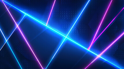 Vibrant Blue Lights With Abstract Geometric Lines
