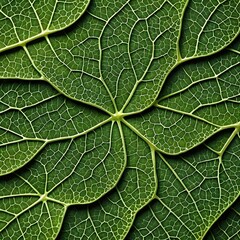 Obraz premium A close up view of a green leaf created with Generative AI technology.