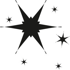 Sparkling star icon vector in minimalist style