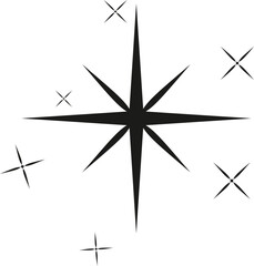 Central starburst with surrounding twinkles vector design