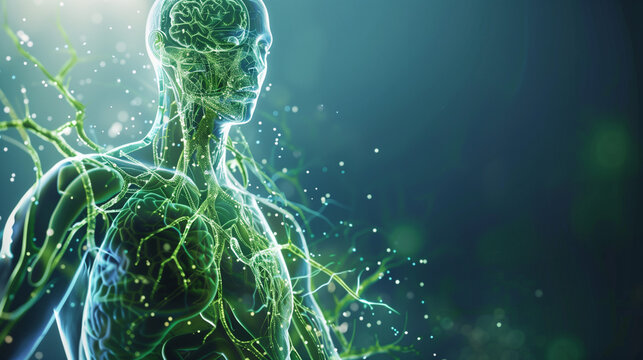 nerves, lymphatic system, nervous system, anatomy, biology, medical, health, science, neurons, dendrites, axons, nerve fibers, ganglia, synapses, myelin sheath, central nervous system