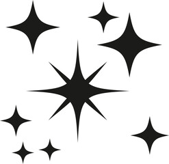 Assorted black star shapes