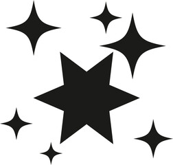 Variety of black star icons