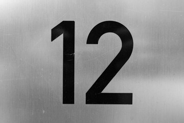 Nummer Zahl Ziffer 12 für Geburtstag oder Jubiläum