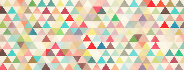 Vibrant mosaic of geometric wonder. A dynamic display of colorful triangles overlapping and forming a mesmerizing abstract background patterrn