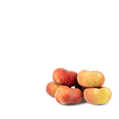 Set of fresh six whole plum fruit isolated on white background. clipping path included.