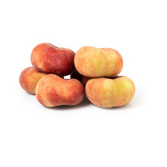 Set of fresh six whole plum fruit isolated on white background. clipping path included.
