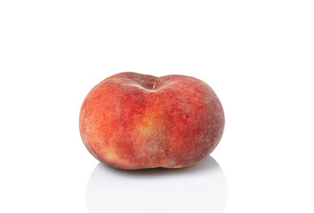 one whole plum fruit isolated on white background. clipping path included.