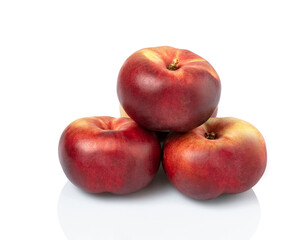 Set of fresh four whole plum fruit isolated on white background. clipping path included.