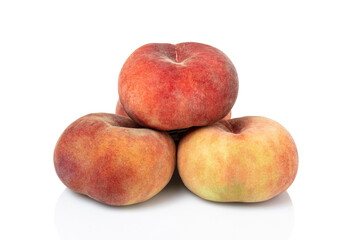 Set of fresh four whole plum fruit isolated on white background. clipping path included.