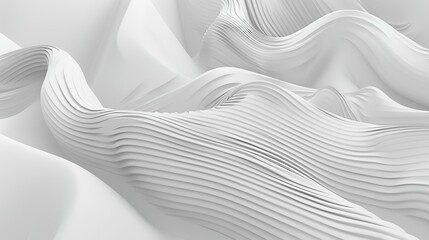 White abstract wavy background. 3d illustration, 3d rendering.