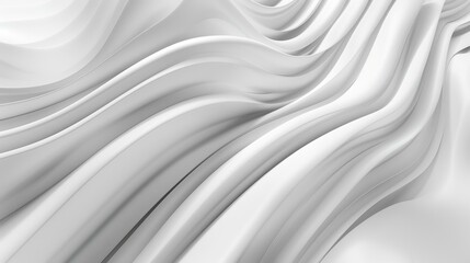 3d render, abstract white background with wavy folds and waves