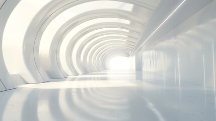 Abstract architecture background, empty open space interior. 3d render illustration