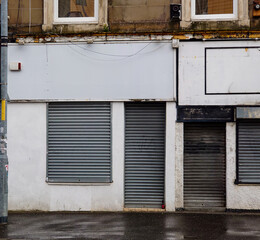 A dirty old shop exterior