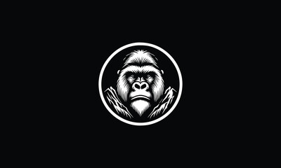 Gorilla, gorilla design, gorilla logo design, art, mountain, circle round, 