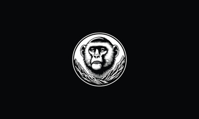 monkey logo , money with, circle design 