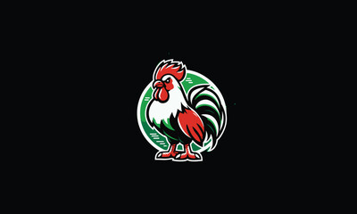 Rooster, rooster design with circle, round 