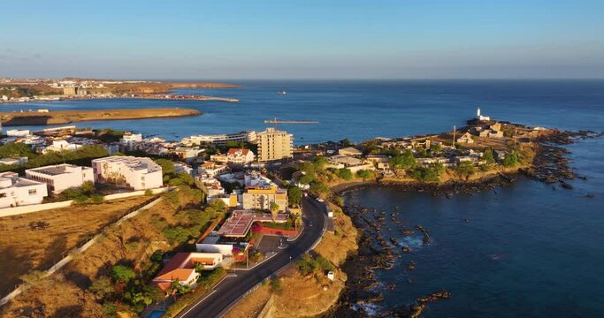 Aerial view of Praia city in Santiago - Capital of Cape Verde Islands
